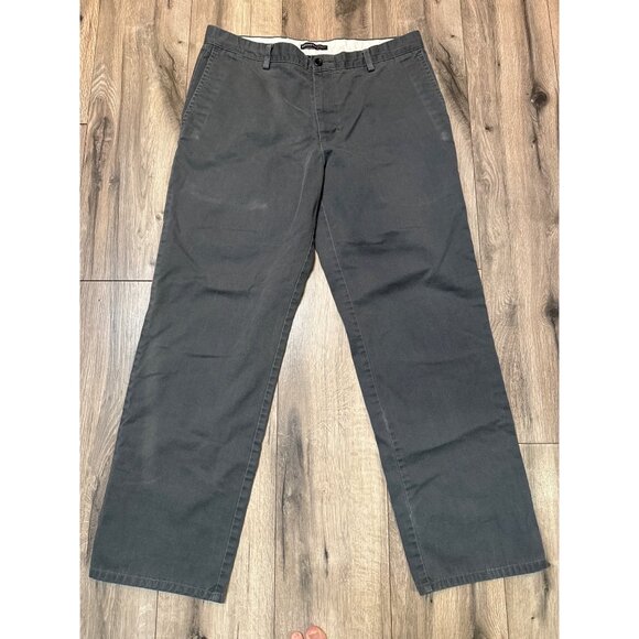 Dockers Mens Straight Fit Faded Gray Casual Chino Pants 36W X 32L Cotton Blend - Picture 1 of 12